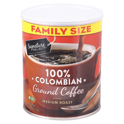 Signature Select Coffee Can Colombian Ground Family Size - 40 OZ