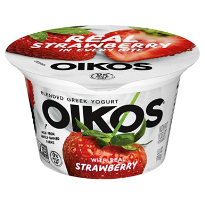 Oikos Blended Strawberry Greek Nonfat Yogurt - 5.3 Oz