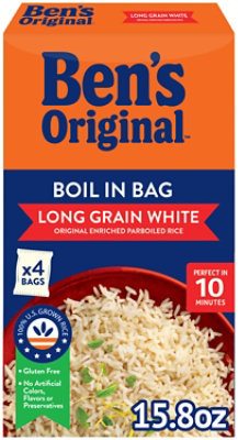 Ben's Original Boil In Bag Long Grain White Enriched Parboiled Rice Box - 15.8 Oz