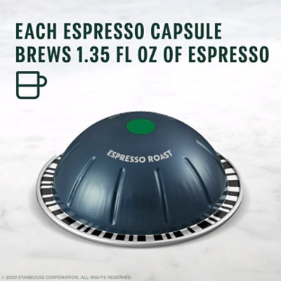 Starbucks Dark Roast Espresso Roast Coffee Capsules for Nespresso Vertuo Box 10 Count - Each - Image 4