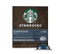 Starbucks Dark Roast Espresso Roast Coffee Capsules for Nespresso Vertuo Box 10 Count - Each