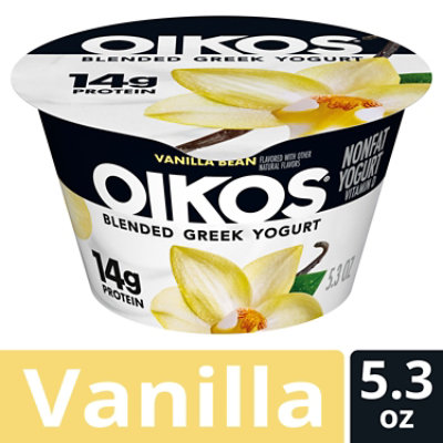Oikos Blended Vanilla Bean Greek Nonfat Yogurt - 5.3 Oz - vons