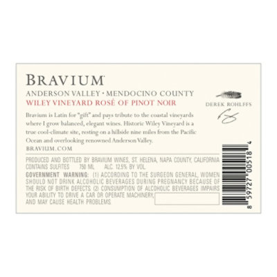 Bravium Wiley Vineyards Rose Wine - 750 Ml - Image 2