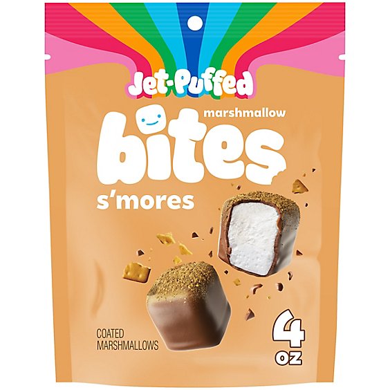 Jet-Puffed Marshmallow Bites Smores Flavored Coated Marshmallows In Resealable Bag - 4 Oz