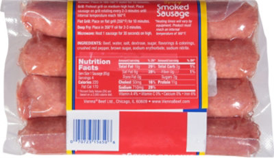 Vienna Beef Spicy Smoked Sausage Sknlss - 12 OZ - Image 6