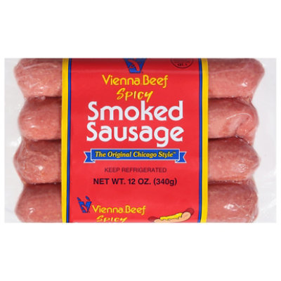 Vienna Beef Spicy Smoked Sausage Sknlss - 12 OZ - Image 2