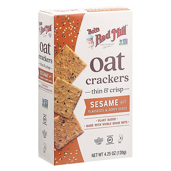Bobs Red Mill Sesame Oat Crackers - 4.25 Oz