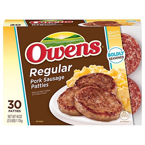 Owens Patties Pork Sausage - 2.5 Lbs