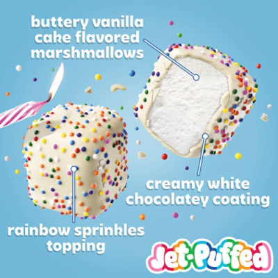 Jet-Puffed Marshmallow Bites Birthday Cake Flavored Coated Marshmallows Resealable Bag - 4 Oz - Image 2