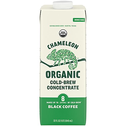 Chameleon Multi serve Concentrate 100% Arabica Organic Cold Brew Black Coffee Carton - 32 Fl. Oz. - Image 2