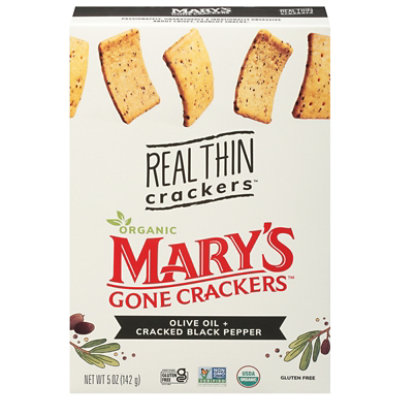 Marys Gone Cracker Real Thin Crackers Olive Oil + Black Pepper - 5 Oz - Image 3