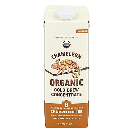 Chameleon Multi Serve Concentrate 100% Arabica Churro Organic Cold Brew Coffee - 32 Fl. Oz. - Image 1
