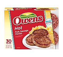 Owens Patties Pork Sausage Hot - 2.5 Lbs