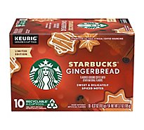 Starbucks 100% Arabica Naturally Flavored Gingerbread K Cup Coffee Pods Box 10 Count - Each