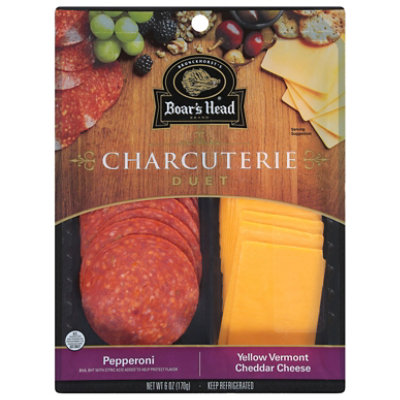 Boars Head Bh Charcuterie Pepperoni And Vermont Cheddar Duo Pack - 6 OZ