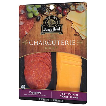 Boars Head Bh Charcuterie Pepperoni And Vermont Cheddar Duo Pack - 6 OZ - Image 2