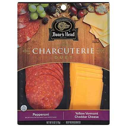 Boars Head Bh Charcuterie Pepperoni And Vermont Cheddar Duo Pack - 6 OZ - Image 1