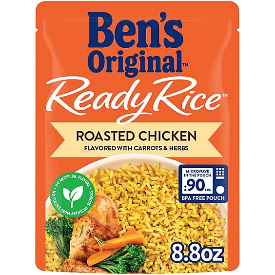 Ben's Original Ready Rice Easy Dinner Side Roasted Chicken Flavored Rice Pouch - 8.8 Oz