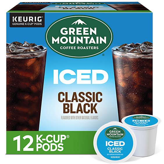Green Mountain Coffee Roasters Iced Classic Black Medium Roast K Cup Pods - 12 Count