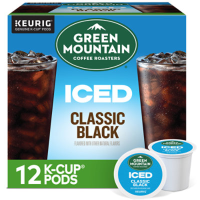 Green Mountain Coffee Roasters Iced Classic Black Medium Roast K Cup Pods - 12 Count