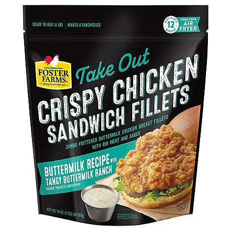 Foster Farms Crispy Chicken Fillet W/buttermilk Ranch Sauce - 18 OZ