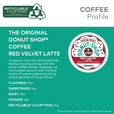The Original Donut Shop One Step Red Velvet Latte Keurig Single Serve K Cup Pods - 10 Count - Image 1