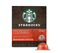 Starbucks Medium Roast Colombia Coffee Capsules for Nespresso Vertuo Box 8 Count - Each