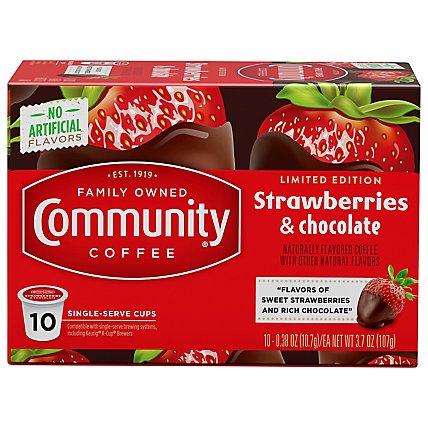 Community Strawberries & Chocolate Single Serve Coffee - 10 CT - Image 3