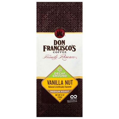 Don Franciscos Family Reserve Decaf Vanilla Nut Ground Coffee - 12 OZ