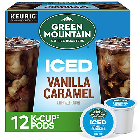 Green Mountain Coffee Roasters Brew Over Ice Vanilla Caramel Single Serve K Cup Pods - 12 Count