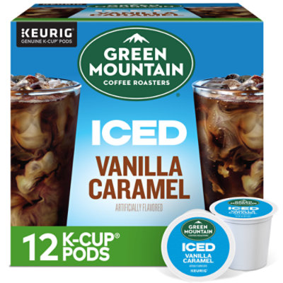 Green Mountain Coffee Roasters Brew Over Ice Vanilla Caramel Single Serve K Cup Pods - 12 Count