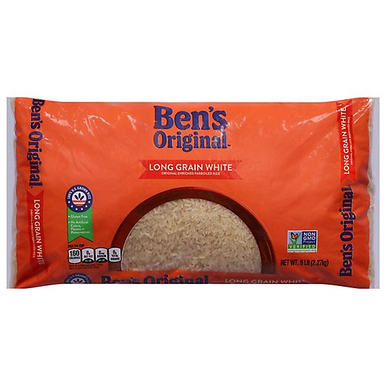 Ben's Original Long Grain White Enriched Parboiled Rice Bag - 5 Lb