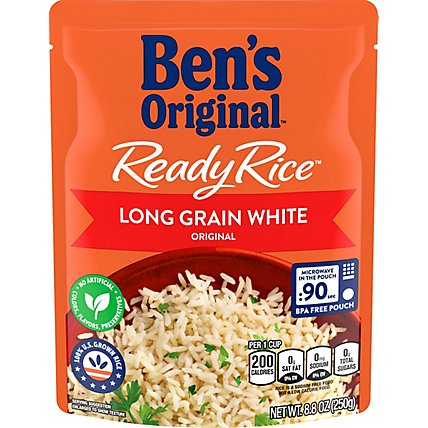 Ben's Original Ready Rice Easy Dinner Side Original Long Grain White Rice Pouch - 8.8 Oz - Image 2