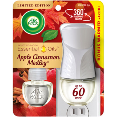 Air Wick Essential Oils Scented Oil, Apple Cinnamon Medley - 5 refills