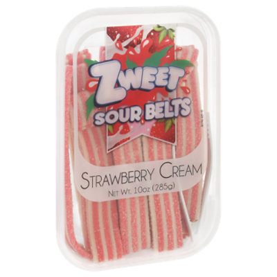 Zweet Sour Belts Strawberry Cream - 10OZ - Image 1