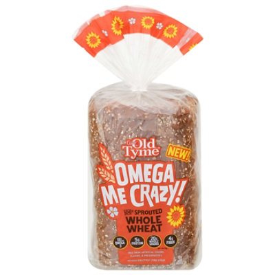 Old Tyme Omega Me Crazy 100% Sprouted Whole Wheat Bread 24 Oz - 24 OZ - Image 3