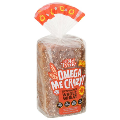 Old Tyme Omega Me Crazy 100% Sprouted Whole Wheat Bread 24 Oz - 24 OZ - Image 2