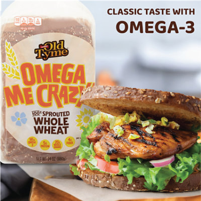 Schmidt Old Tyme Omega Me Crazy! Sprouted Wheat High Fiber Bread Loaf - 24 Oz - Image 5