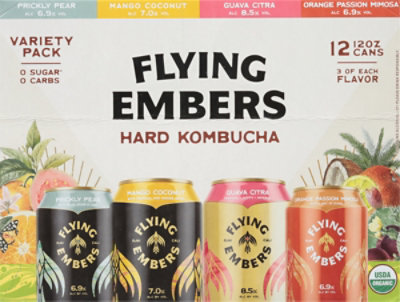 Flying Embers Variety Hard Kombucha In Cans - 12-12 Fl. Oz. - Image 6