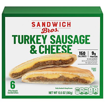 Sandwich Bros Turkey Sausage And Cheese Flatbread Pocket Breakfast Sandwic - 13.5 OZ - Image 3