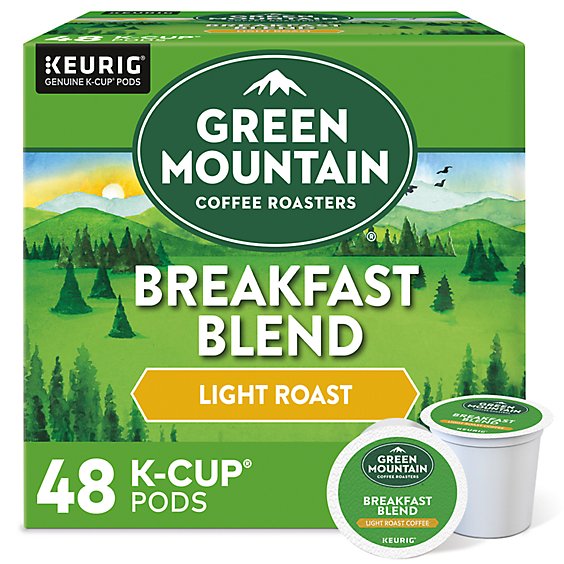 Green Mountain Coffee Roasters Breakfast Blend Light Roast Coffee K Cup Pods - 48 Count