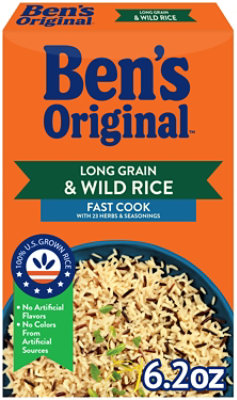 Ben's Original Fast Cook Long Grain And Wild Rice with 23 Herbs And Seasonings Box - 6.2 Oz