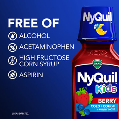 Vicks Child Nyquil Berry Nighttime Liquid - 8 FZ - Image 4