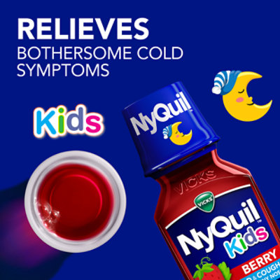 Vicks Child Nyquil Berry Nighttime Liquid - 8 FZ - Image 2