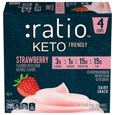 Ratio Keto Friendly Strawberry Dairy Snack - 4-5.3 OZ