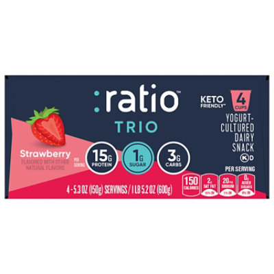 Ratio Keto Friendly Strawberry Dairy Snack - 4-5.3 OZ