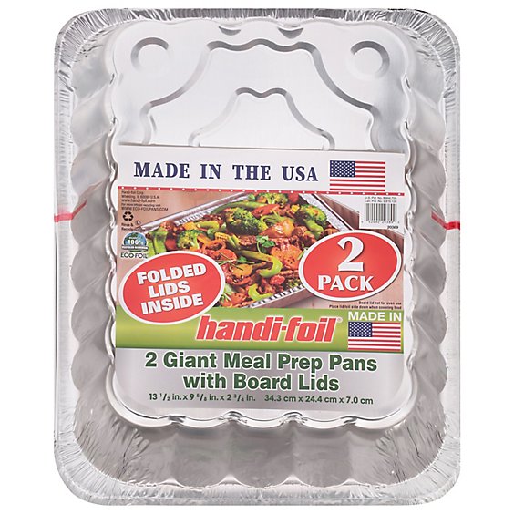 Handi Foil Giant Meal Prep Pans W Lids - 2 CT
