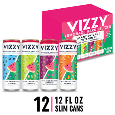 Vizzy Watermelon Variety Pack Hard Seltzer 5% ABV Cans - 12-12 Fl. Oz. - Image 1