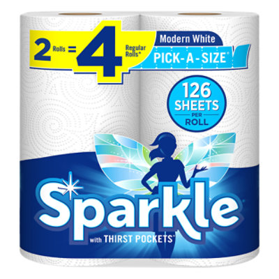 Sparkle Modern White Paper Towels Pick A Size 2 Roll - 2 RL - Image 1