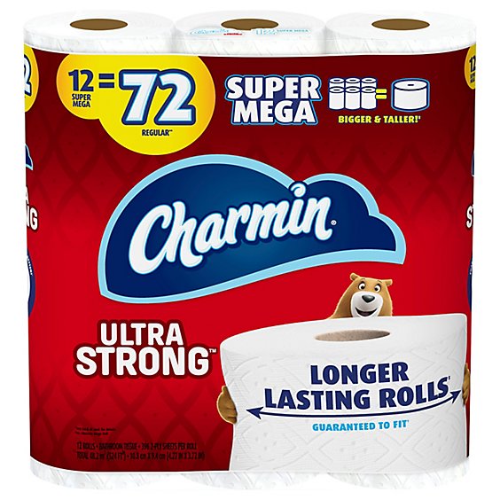 Charmin Ultra Strong Toilet Tissue Dry 12 Super Mega Roll - 12 RL